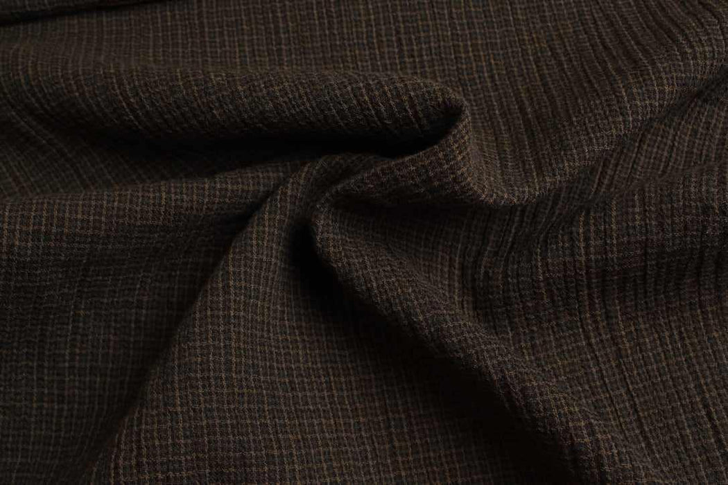 Organic Cotton Double Gauze – Woven Small Checks-Fabric-FabricSight