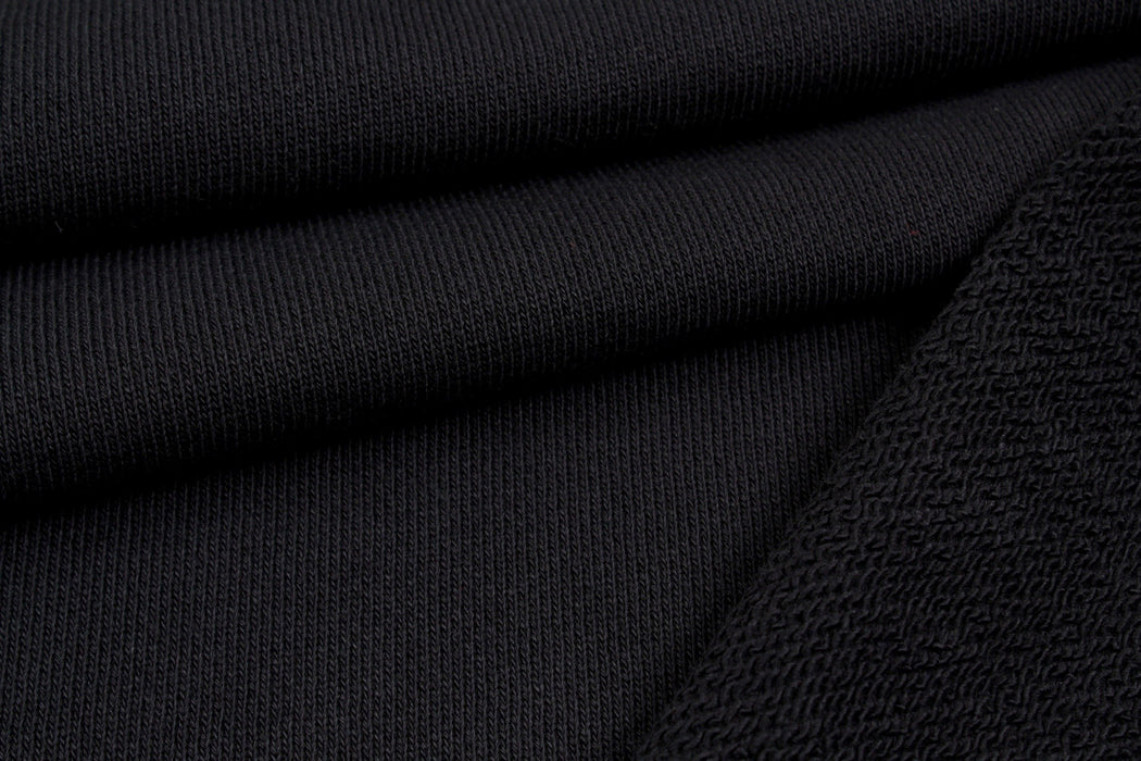 Organic Cotton Fleece, Soft touch - Black-Fabric-FabricSight