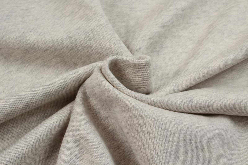 Organic Cotton Fleece, Soft touch - Grey Melange (Remnant)-Remnant-FabricSight