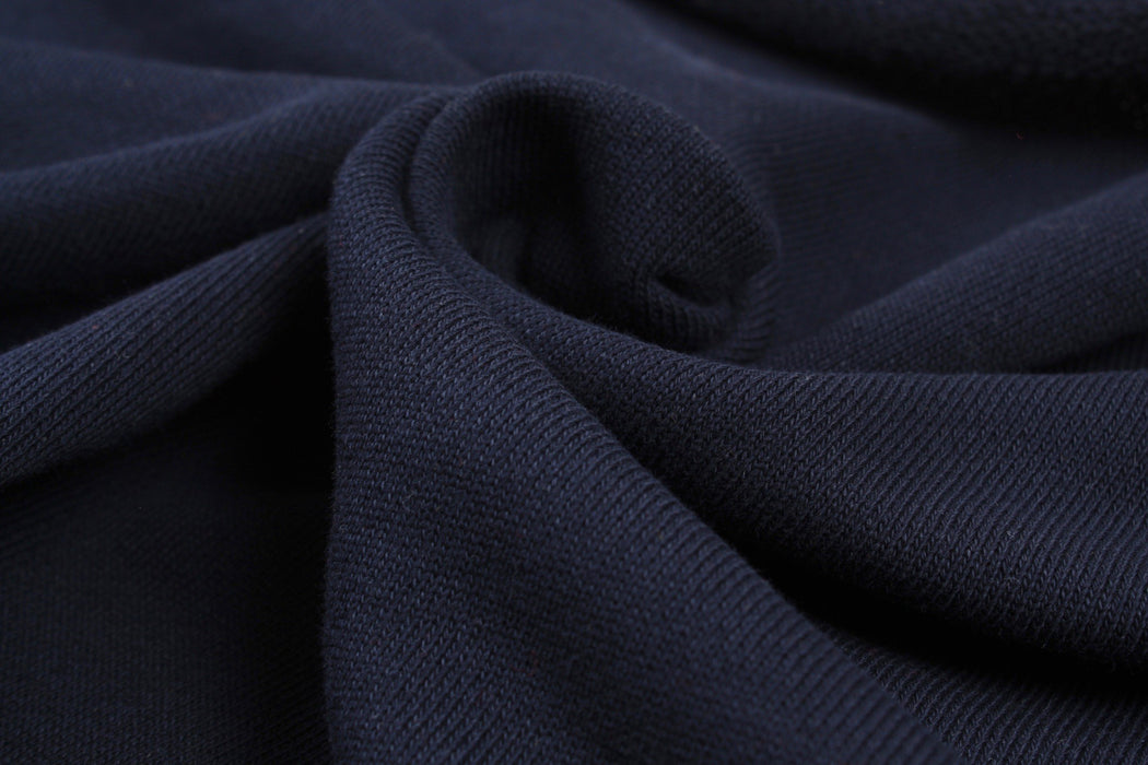 Organic Cotton Fleece, Soft touch - Navy-Fabric-FabricSight