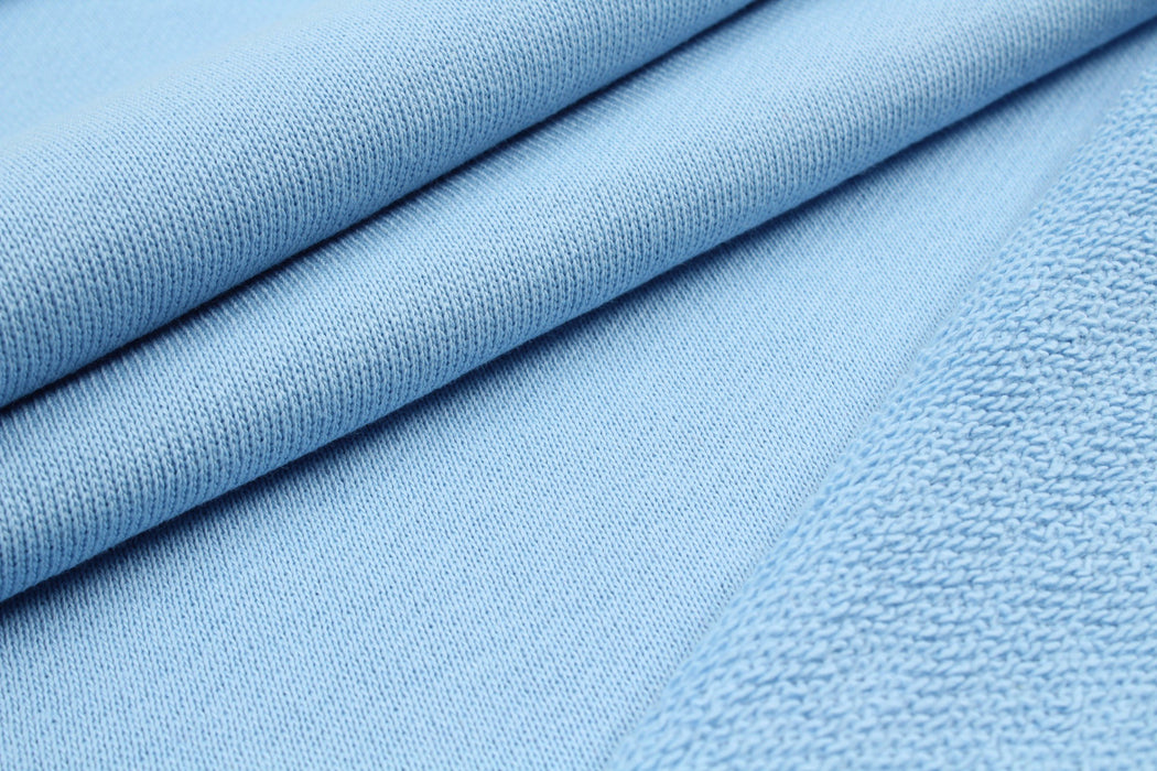 Organic Cotton Fleece, Soft touch - Placid Blue - 15-3920 TCX-Fabric-FabricSight