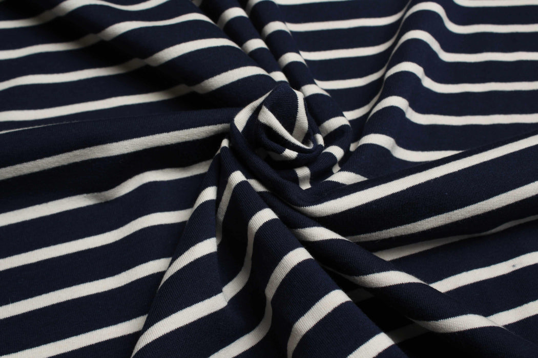 swatch-Organic Cotton French Terry - Stripes-FabricSight