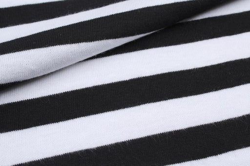 Organic Cotton Jersey - Black Stripes-Fabric-FabricSight