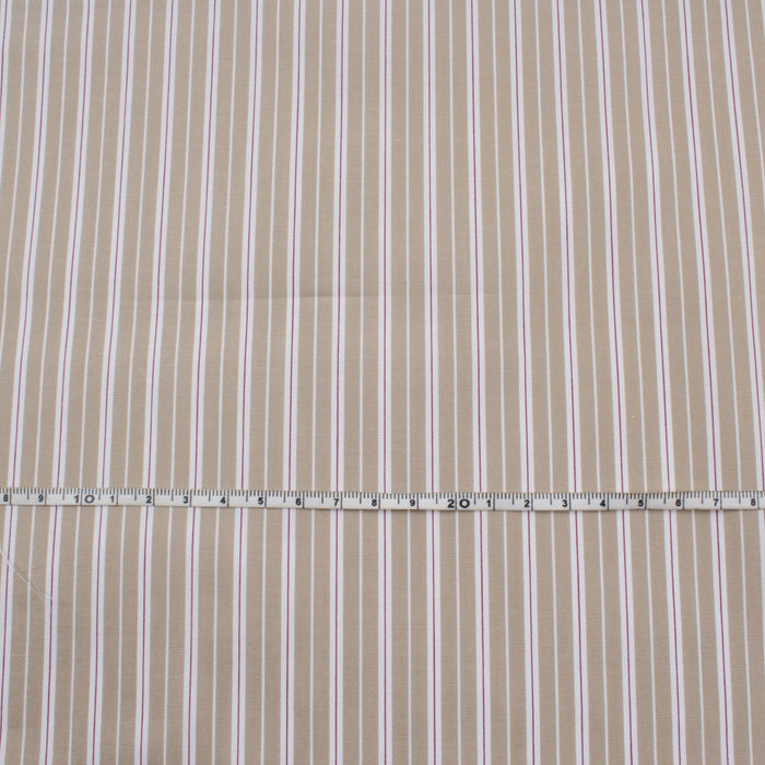 Organic Cotton Poplin Stripes - Beige - 3 Variants Available-Fabric-FabricSight