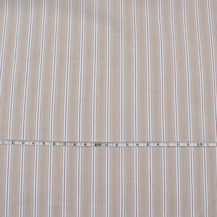 Organic Cotton Poplin Stripes - Beige - 3 Variants Available-Fabric-FabricSight