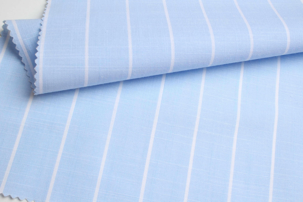 Swatch-Organic Cotton Slub Stripes Shirting-Fabric-FabricSight
