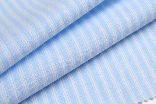 Swatch-Organic Cotton Slub Stripes Shirting-Fabric-FabricSight