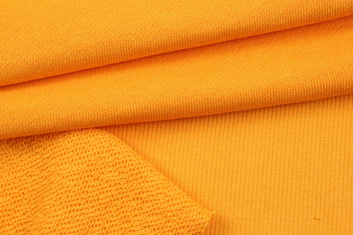 Organic Cotton Stretch Rib 2x2 - Mango Sorbet-Fabric-FabricSight