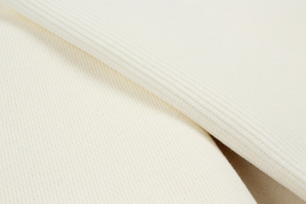 Organic Cotton Stretch Rib 2x2 - Off-white-Fabric-FabricSight
