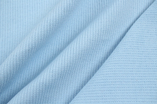 Organic Cotton Stretch Rib 2x2 - Placid Blue-Fabric-FabricSight