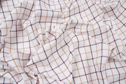 Organic Cotton Windowpane Twill Shirting-Fabric-FabricSight