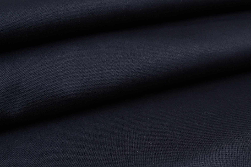 Peach Finishing Tencel Cotton for Trousers - Navy (Remnant)-Remnant-FabricSight