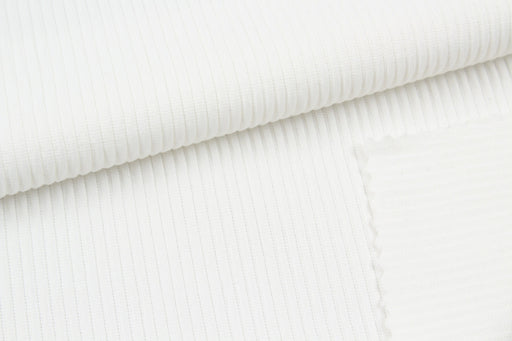 Performance Recycled Nylon Rib for Swimwear and Sportswear - Off White (1mt Remnant)-Remnant-FabricSight