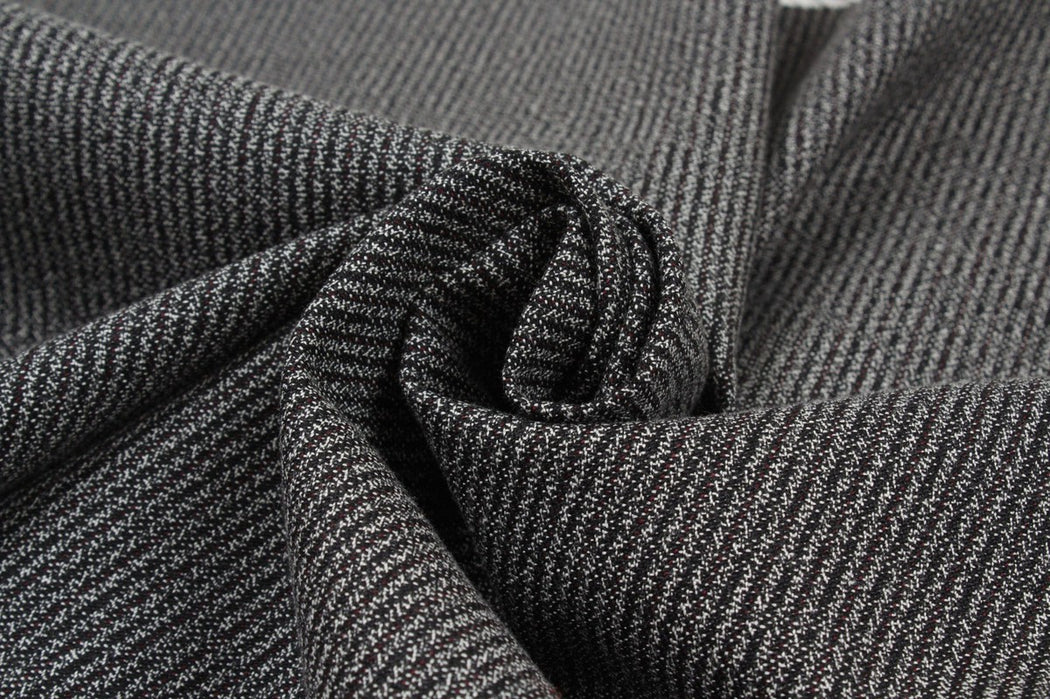 Pinstripes Tweed for Jackets and Bottoms - Wool and Cotton Blend-Fabric-FabricSight