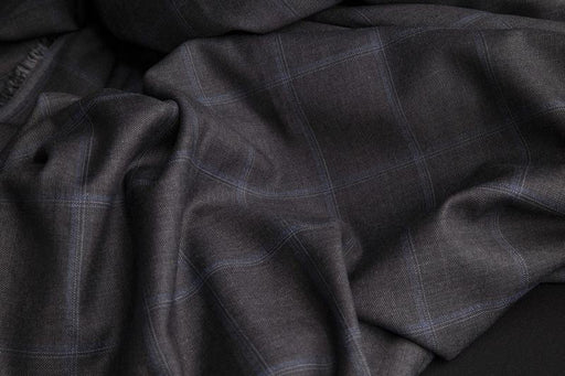 Poly - Viscose Suiting Checks - BRATHAY - Grey-Fabric-FabricSight