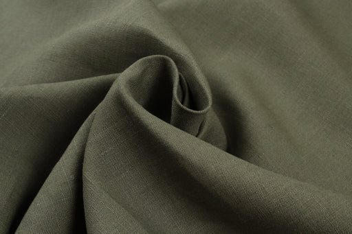 Premium European Linen Fabric – 185 g/m² – Khaki - Remnant-Remnant-FabricSight