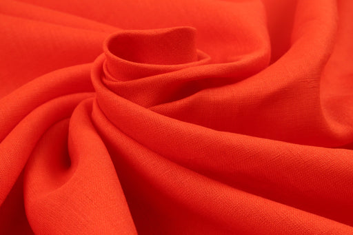 Premium Light-Weight Linen - Piece Dyed - Fire Orange (Remnant)-Remnant-FabricSight