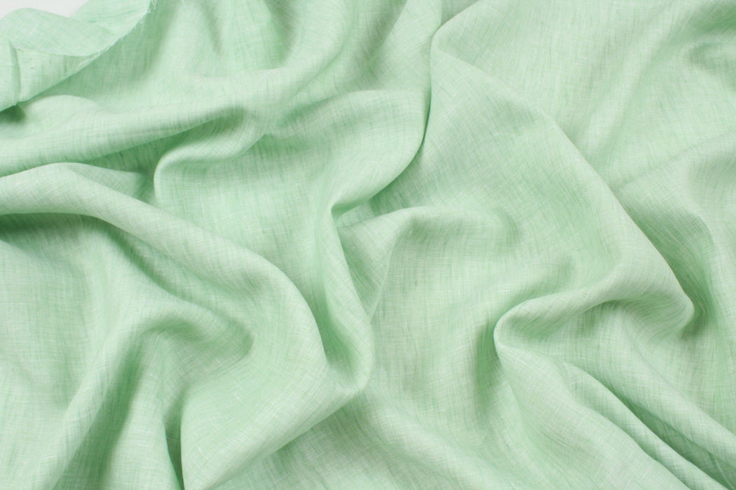 Premium Light-weight Linen - Yarn dyed - Green (Remnant)-Remnant-FabricSight