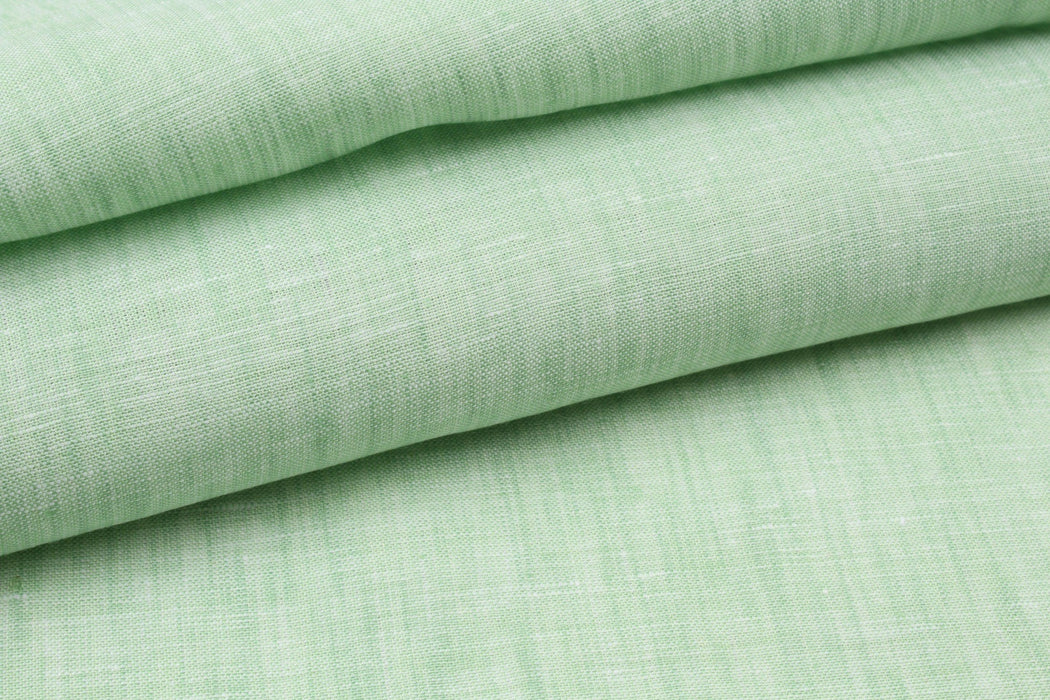 Premium Light-weight Linen - Yarn dyed - Green (Remnant)-Remnant-FabricSight