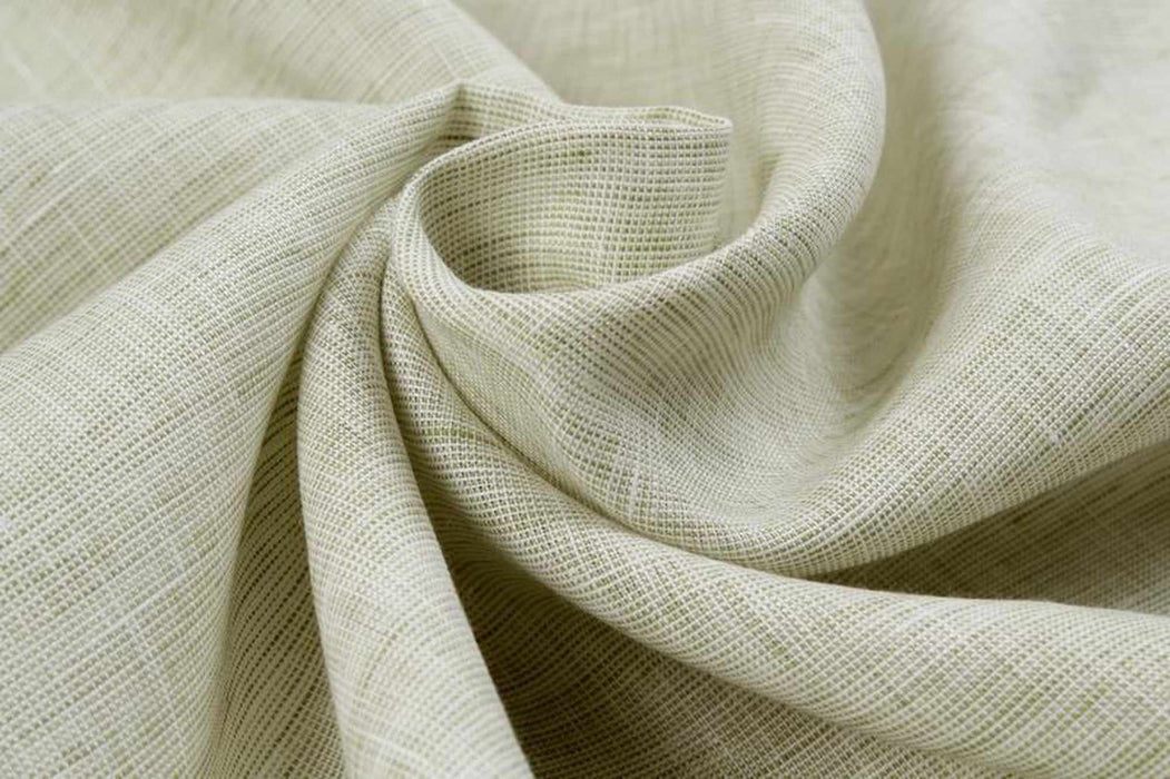 Premium Light-weight Linen - Yarn dyed - Melange Green/white-Fabric-FabricSight