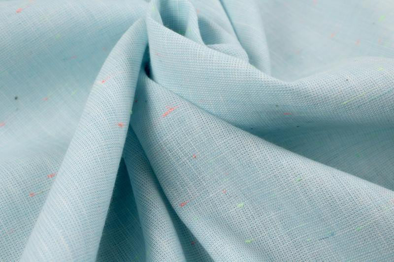 Premium Linen Cotton - Yarn dyed - Melange blue with neps-Fabric-FabricSight