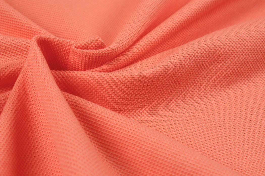 Premium Organic Cotton Piquet - Coral-Fabric-FabricSight