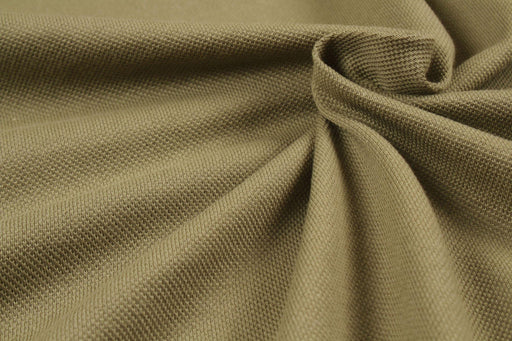 Premium Organic Cotton Piquet - Khaki-Fabric-FabricSight