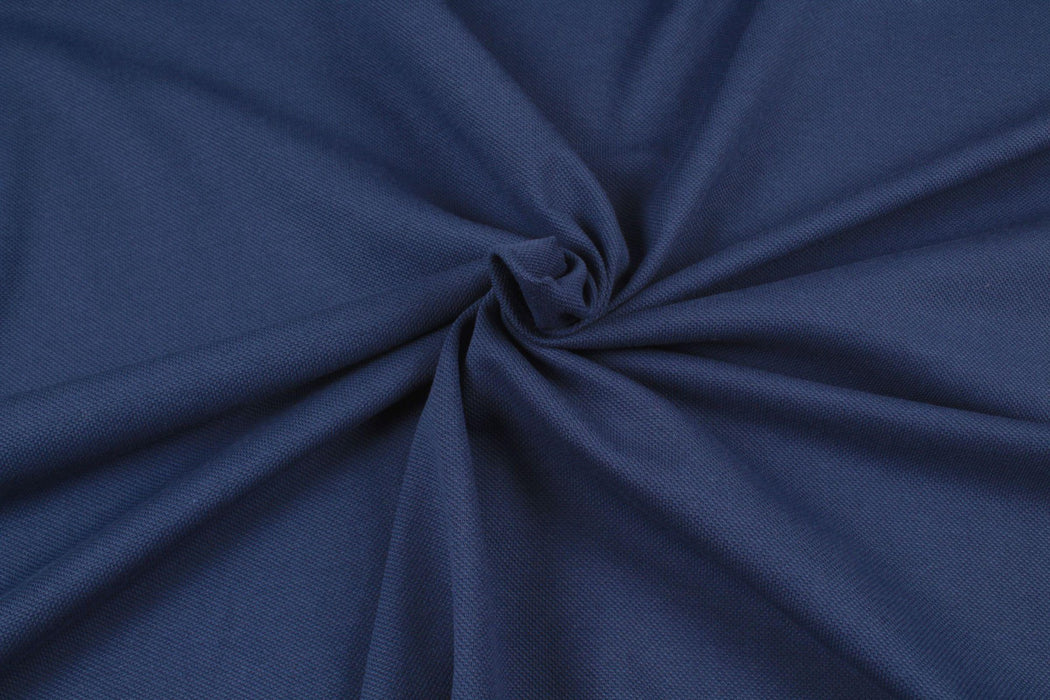 Premium Organic Cotton Piquet - Navy Blue-Fabric-FabricSight