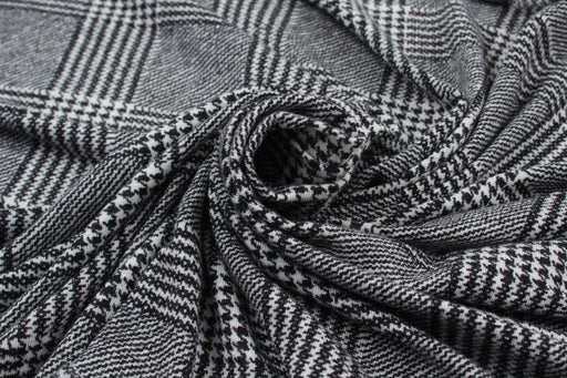 Prince of Wales Stretch Jersey - Viscose and Cashmere Blend-Fabric-FabricSight