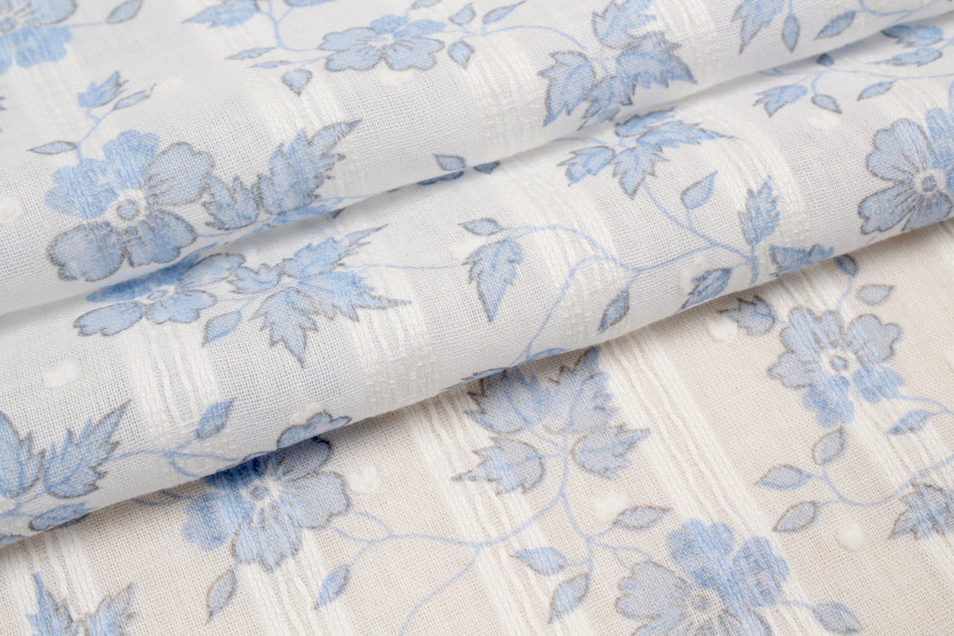 Printed Cotton Fil-Coupé - Floral-Fabric-FabricSight