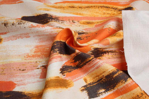 swatch-Printed Cotton-Linen Stretch Canvas – Brush Strokes-Fabric-FabricSight