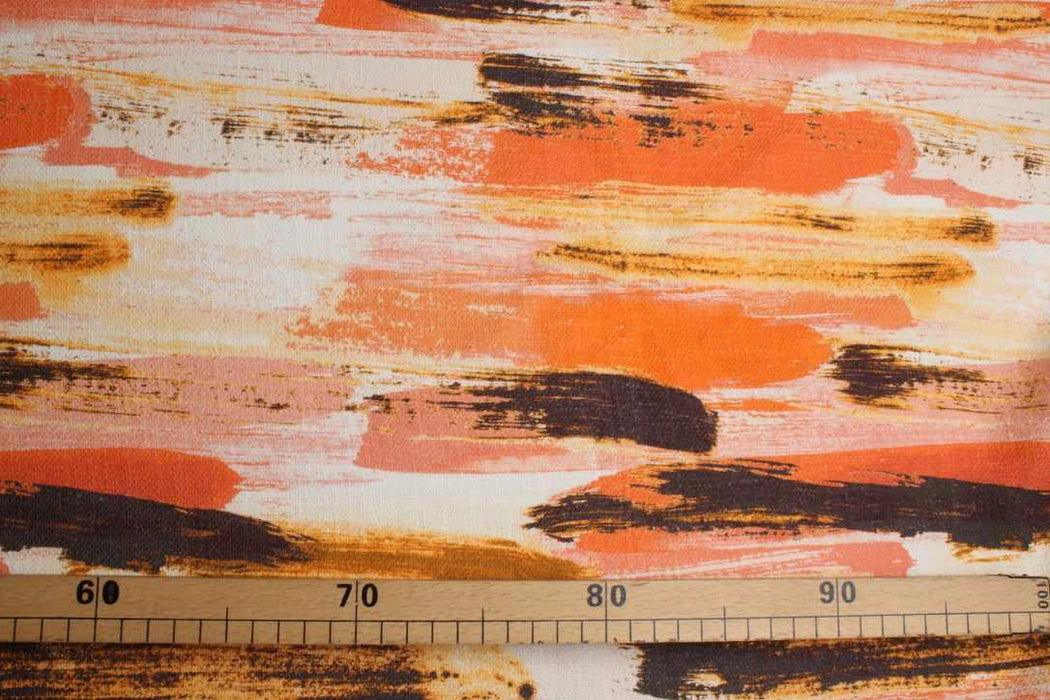 swatch-Printed Cotton-Linen Stretch Canvas – Brush Strokes-Fabric-FabricSight