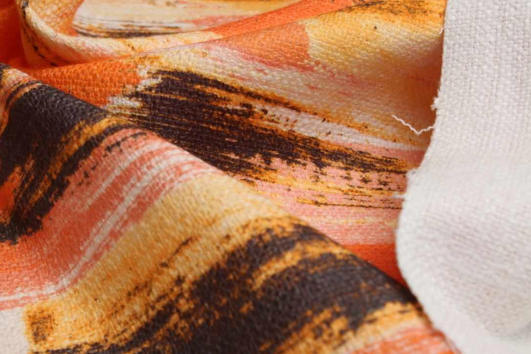 swatch-Printed Cotton-Linen Stretch Canvas – Brush Strokes-Fabric-FabricSight