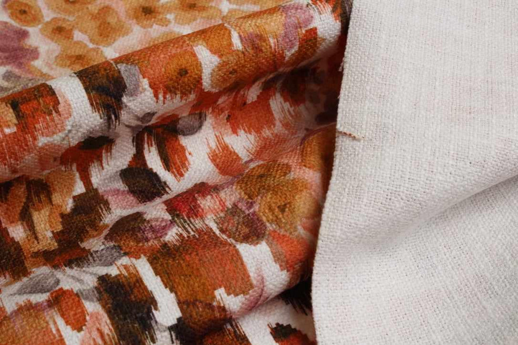 swatch-Printed Cotton-Linen Stretch Canvas – Floral Watercolor-Fabric-FabricSight