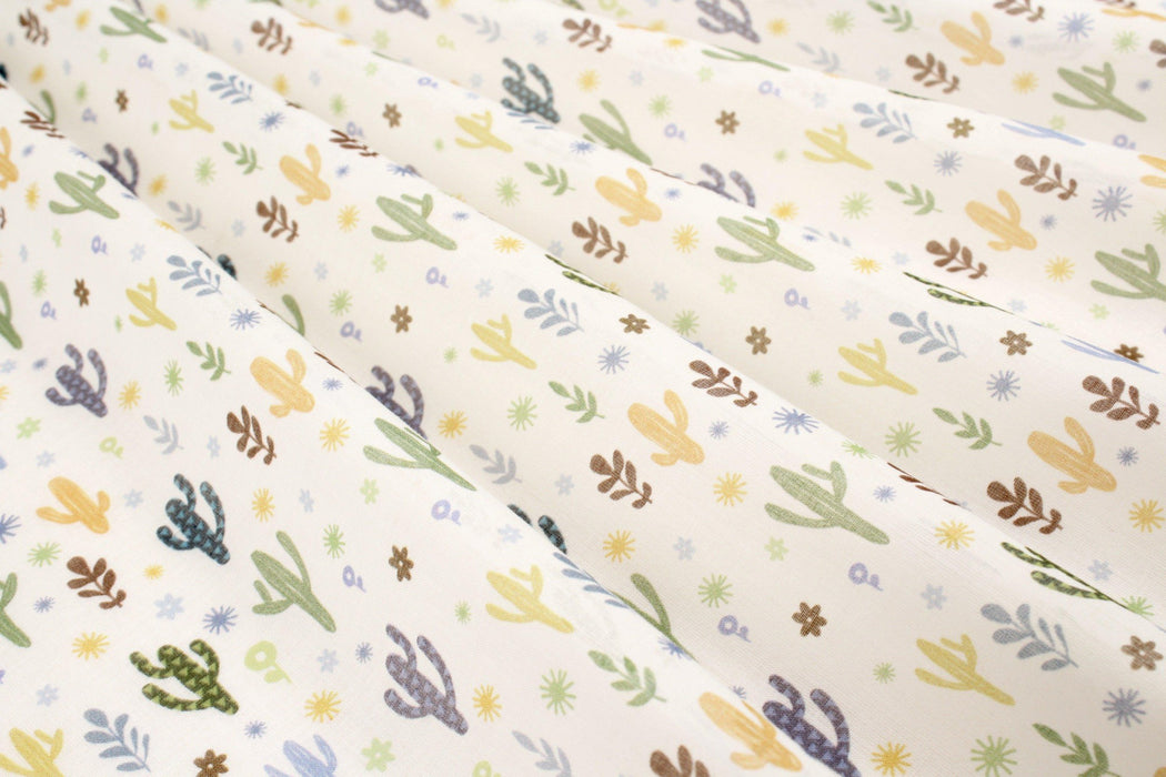 Printed Cotton Satin - Cactus-Fabric-FabricSight