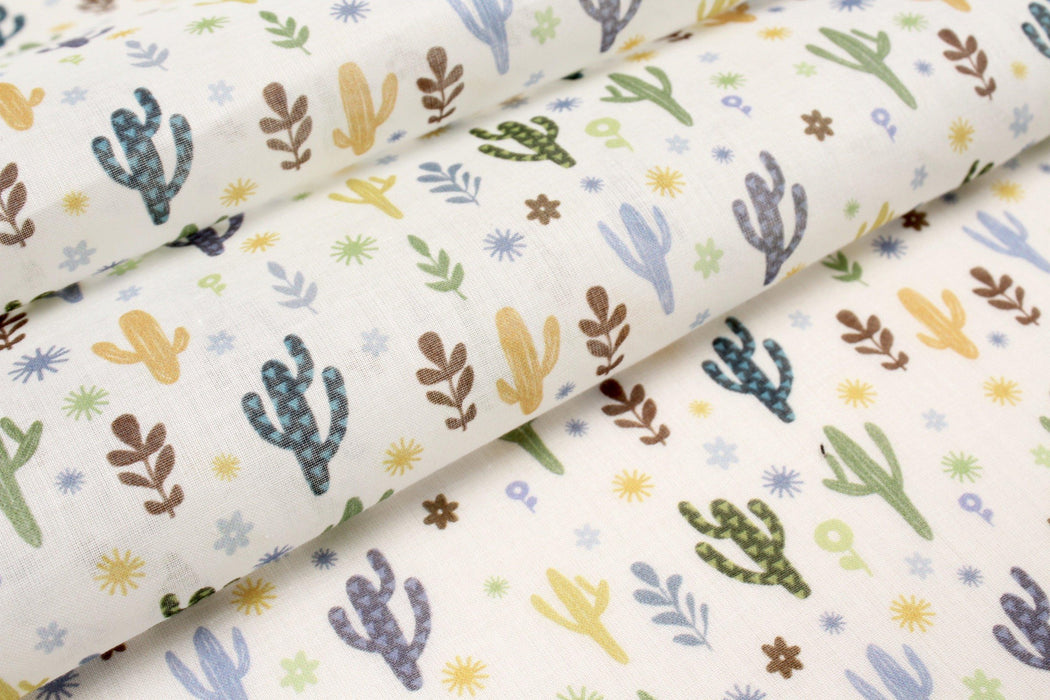 Printed Cotton Satin - Cactus-Fabric-FabricSight