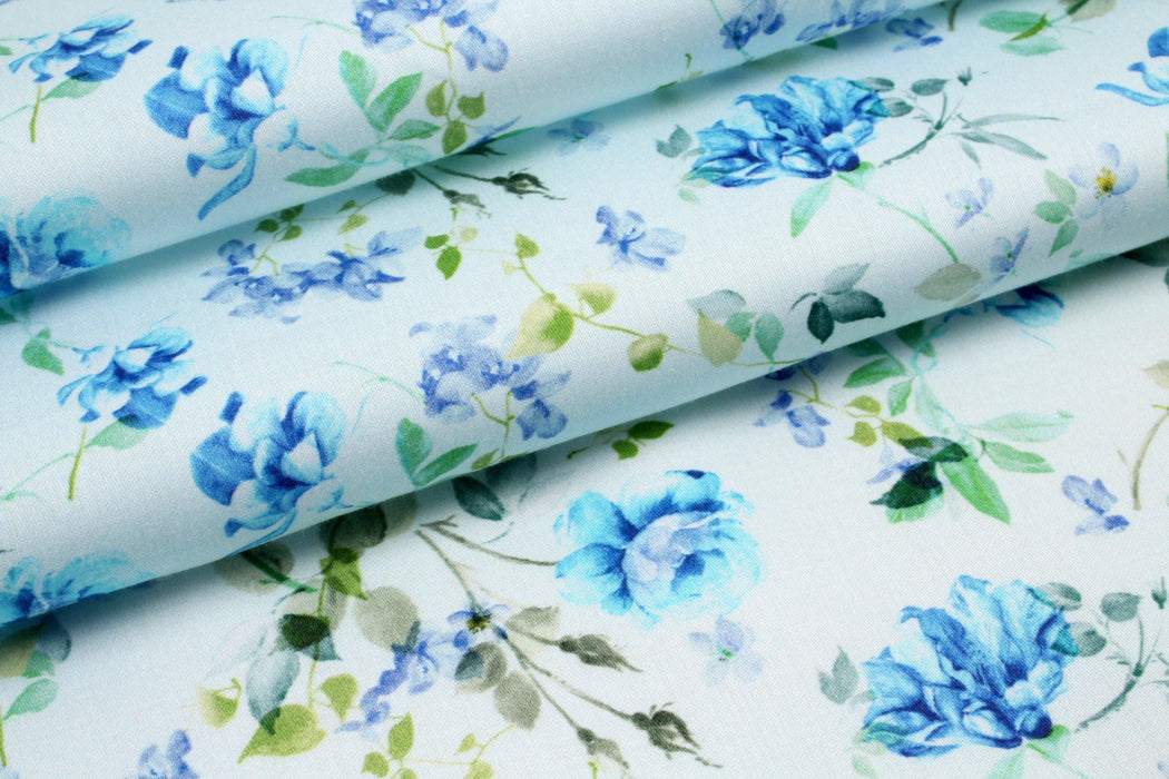 Printed Cotton Satin - Floral-Fabric-FabricSight