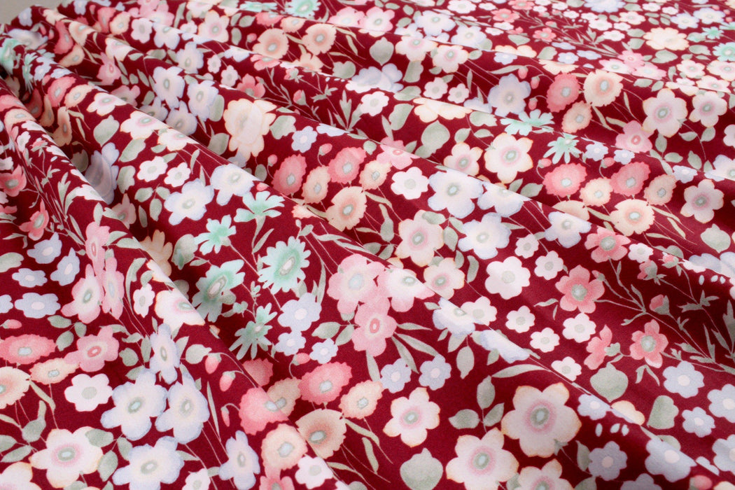 Printed Cotton Satin - Floral-Fabric-FabricSight