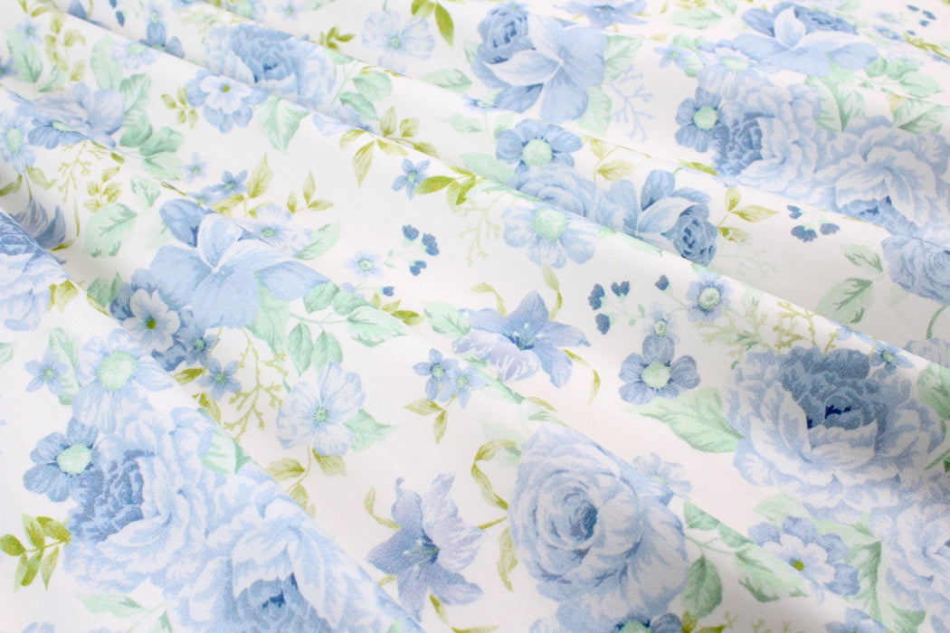 Printed Cotton Satin - Flowers-Fabric-FabricSight