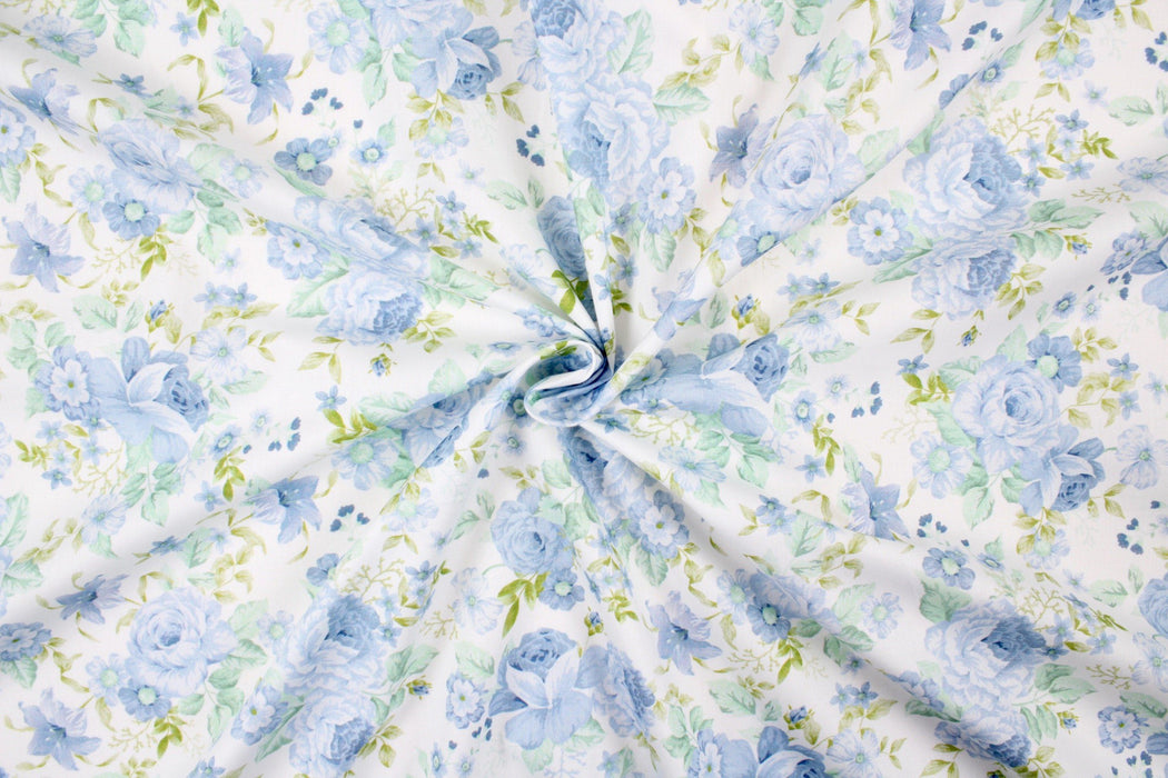 Printed Cotton Satin - Flowers-Fabric-FabricSight