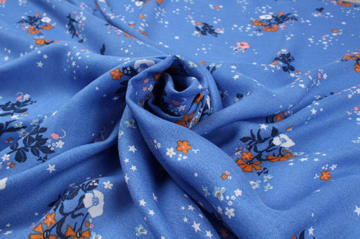 Printed Crêpe Georgette Viscose - Flowers and Stars - M.O.Q 30 Mts-Fabric-FabricSight