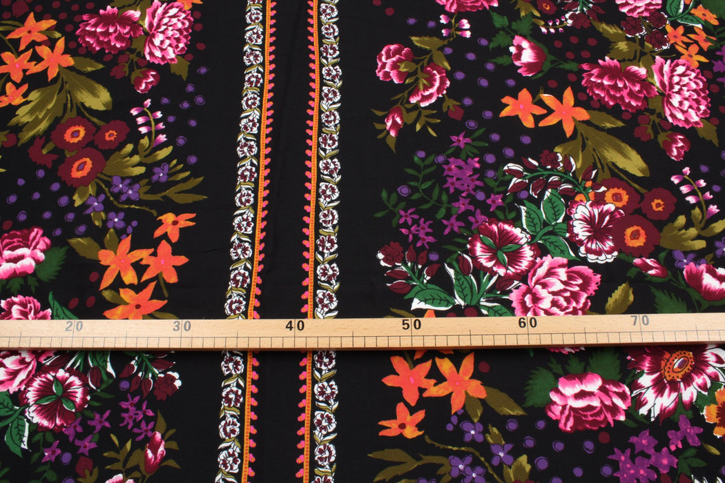 Printed Crêpe Marocain Viscose - Floral - M.O.Q 30 Mts-Fabric-FabricSight