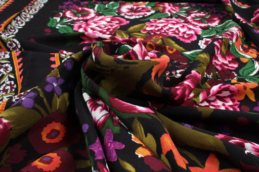 Printed Crêpe Marocain Viscose - Floral - M.O.Q 30 Mts-Fabric-FabricSight