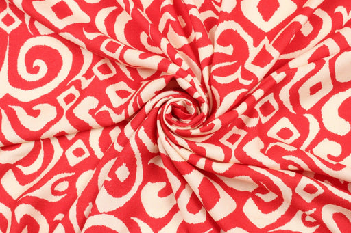 Printed Crêpe Marocain Viscose - Red Damask - M.O.Q 30 Mts-Fabric-FabricSight