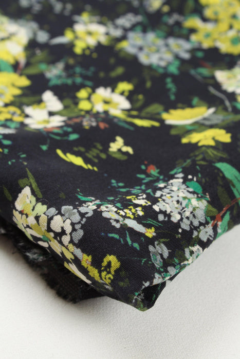 Printed Cupro Viscose Light Satin, Vegan Certified - Wild Floral (1 Meter Remnant)-Remnant-FabricSight