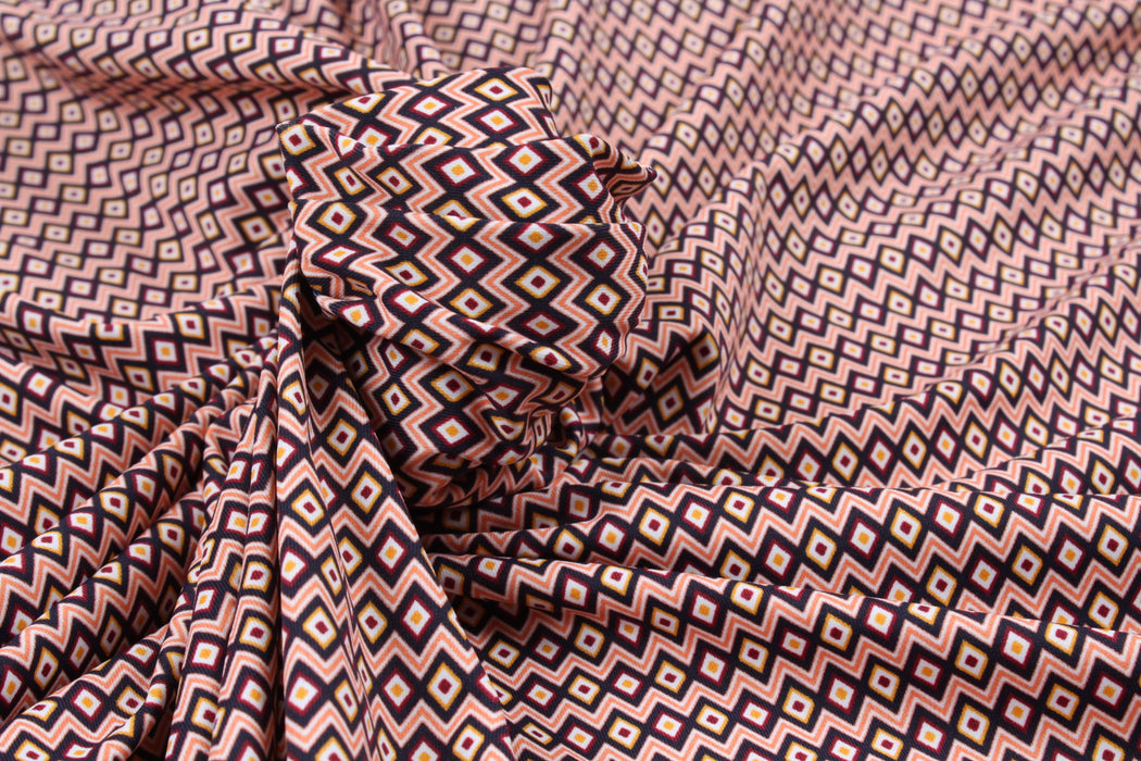 Printed Jersey for Swimwear and Sportswear - Geometric Retro Print-Fabric-FabricSight