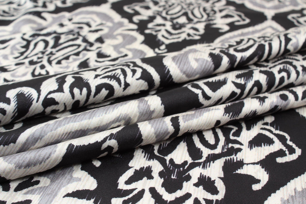 Printed Satin Polyester - Damask - M.O.Q 30 Mts-Fabric-FabricSight