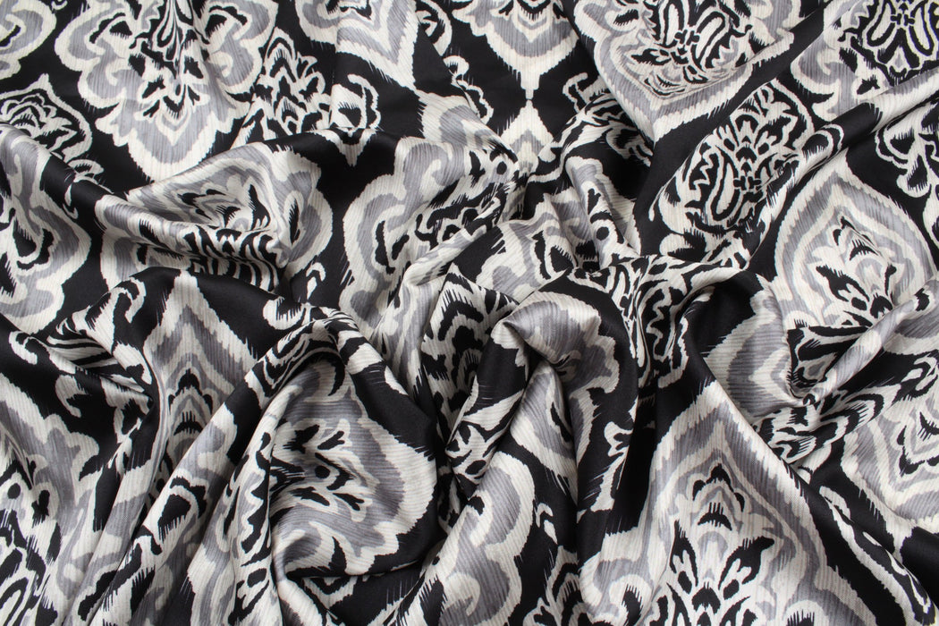 Printed Satin Polyester - Damask - M.O.Q 30 Mts-Fabric-FabricSight