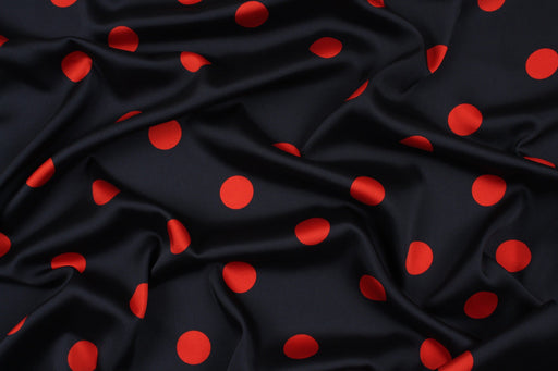 Printed Twill Satin - Spots and Dots-Surplus-FabricSight