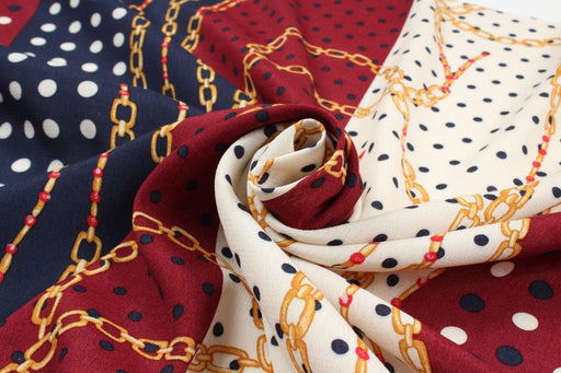 Printed Viscose Crêpe - Chains Design - M.O.Q 30 Mts-Fabric-FabricSight